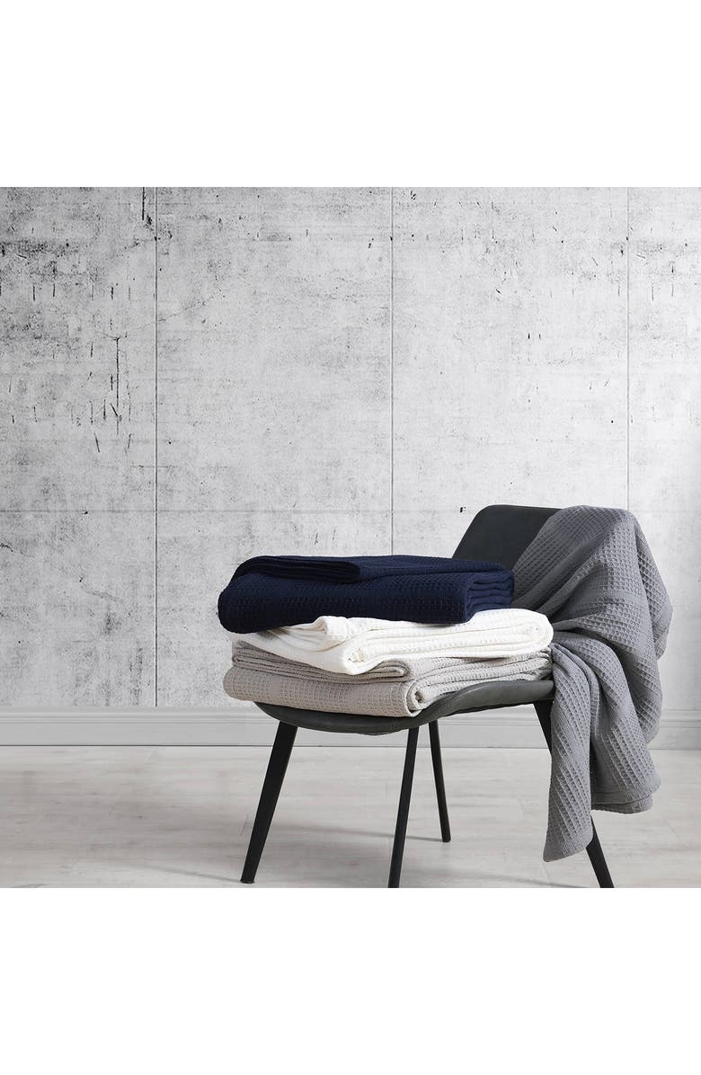 Kenneth Cole New York Essentials Waffle Stitch Blanket, Alternate, color, Grey