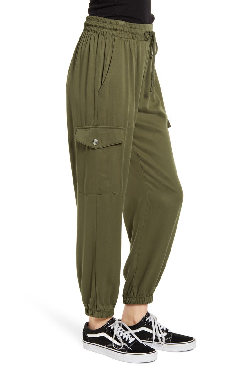 Twill Jogger Pants, Alternate, color, OLIVE