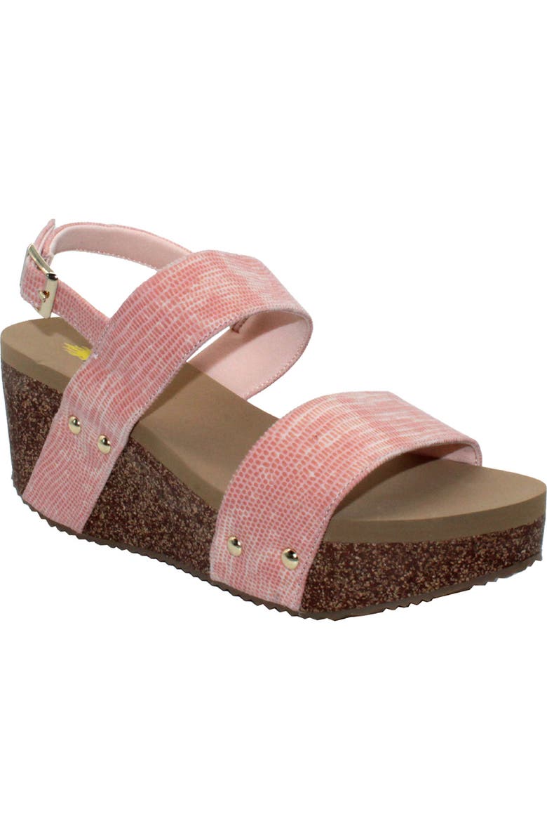 Volatile Summer Love Platform Wedge Sandal, Main, color, Blush Snake Embossed