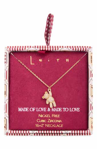 Pavé Cubic Zirconia Bear Pendant Necklace