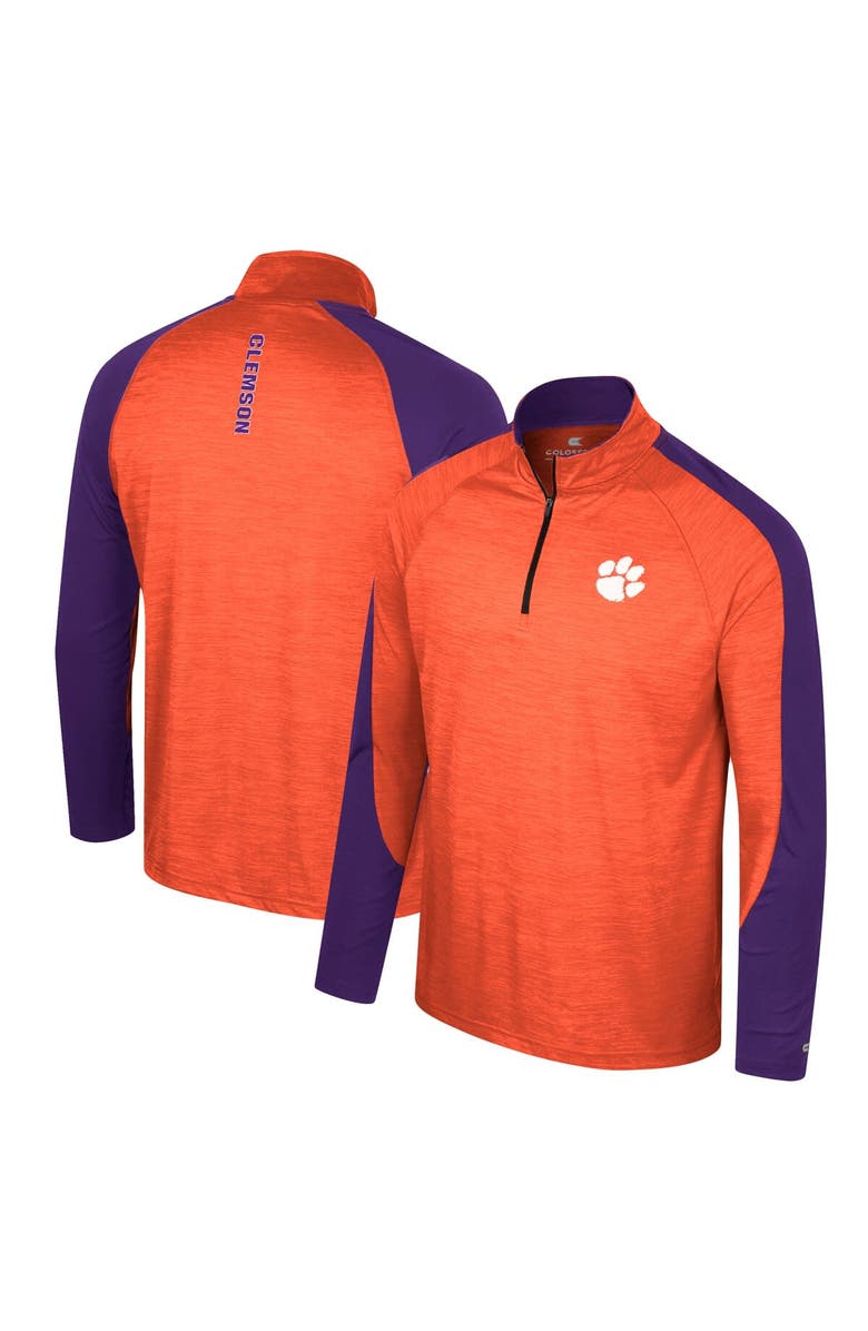COLOSSEUM Men's Colosseum Orange Clemson Tigers Langmore Raglan Quarter-Zip Top, Alternate, color, Orange