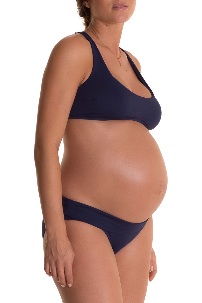 Olivia Maternity Bikini Bottoms, Alternate, color, NAVY