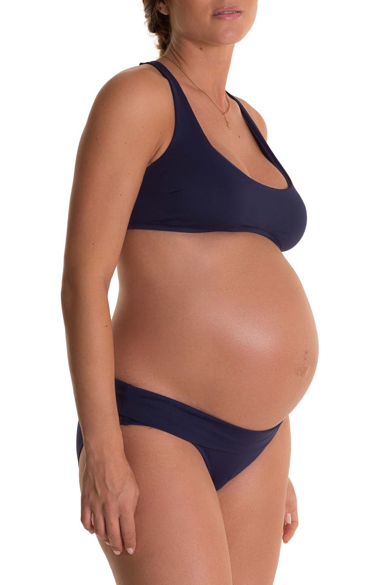 Pez D'Or Olivia Maternity Bikini Bottoms, Alternate, color, Navy