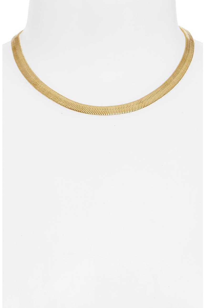 Chunky Herringbone Chain Necklace, Alternate, color, VINTAGE GOLD