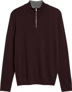 Eleventy Tipped Cashmere Half Zip Sweater