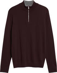 Eleventy Tipped Cashmere Half Zip Sweater
