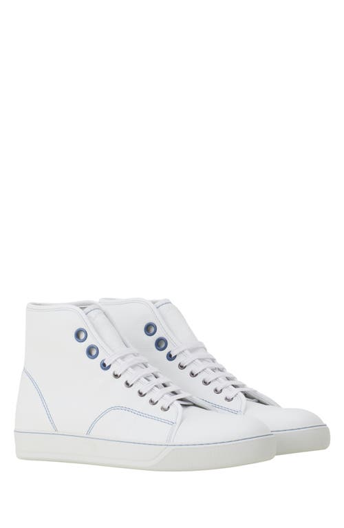 Lanvin Dbb1 High-top Leather Sneakers In White