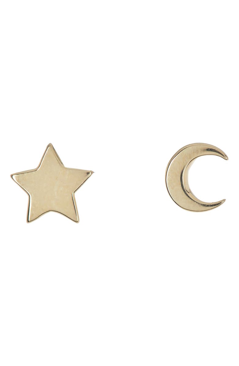 CANDELA JEWELRY 14K Yellow Gold Mismatched Stud Earrings, Main, color,