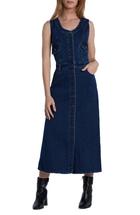 Sleeveless Denim Midi Dress