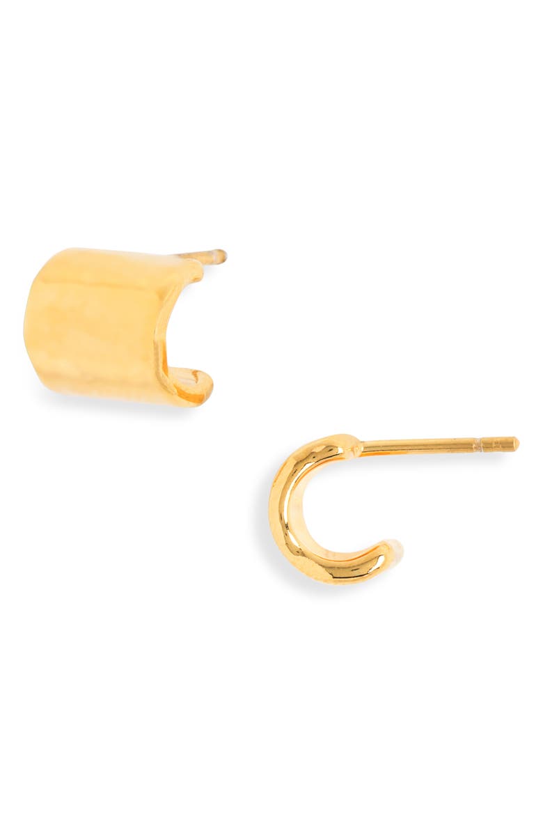 Monica Vinader Siren Muse Huggie Hoop Earrings, Main, color, Yellow Gold