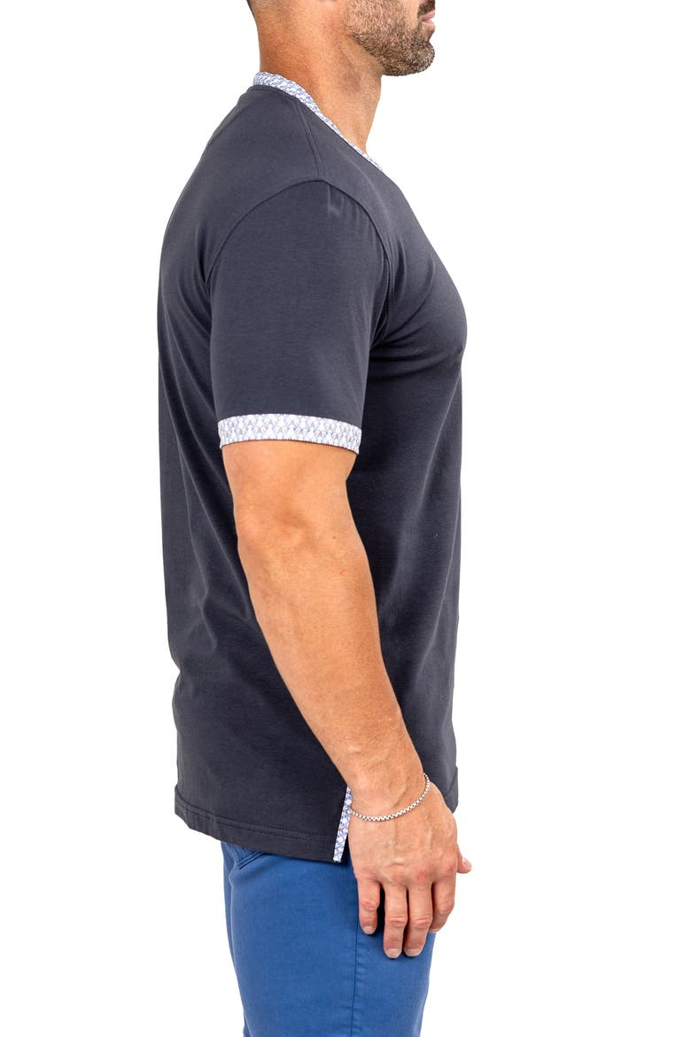Edison Marthyr0008 Grey Cotton V-Neck T-Shirt, Alternate, color, GREY