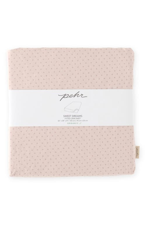 Pehr Pin Dot Organic Cotton Crib Sheet In Pink