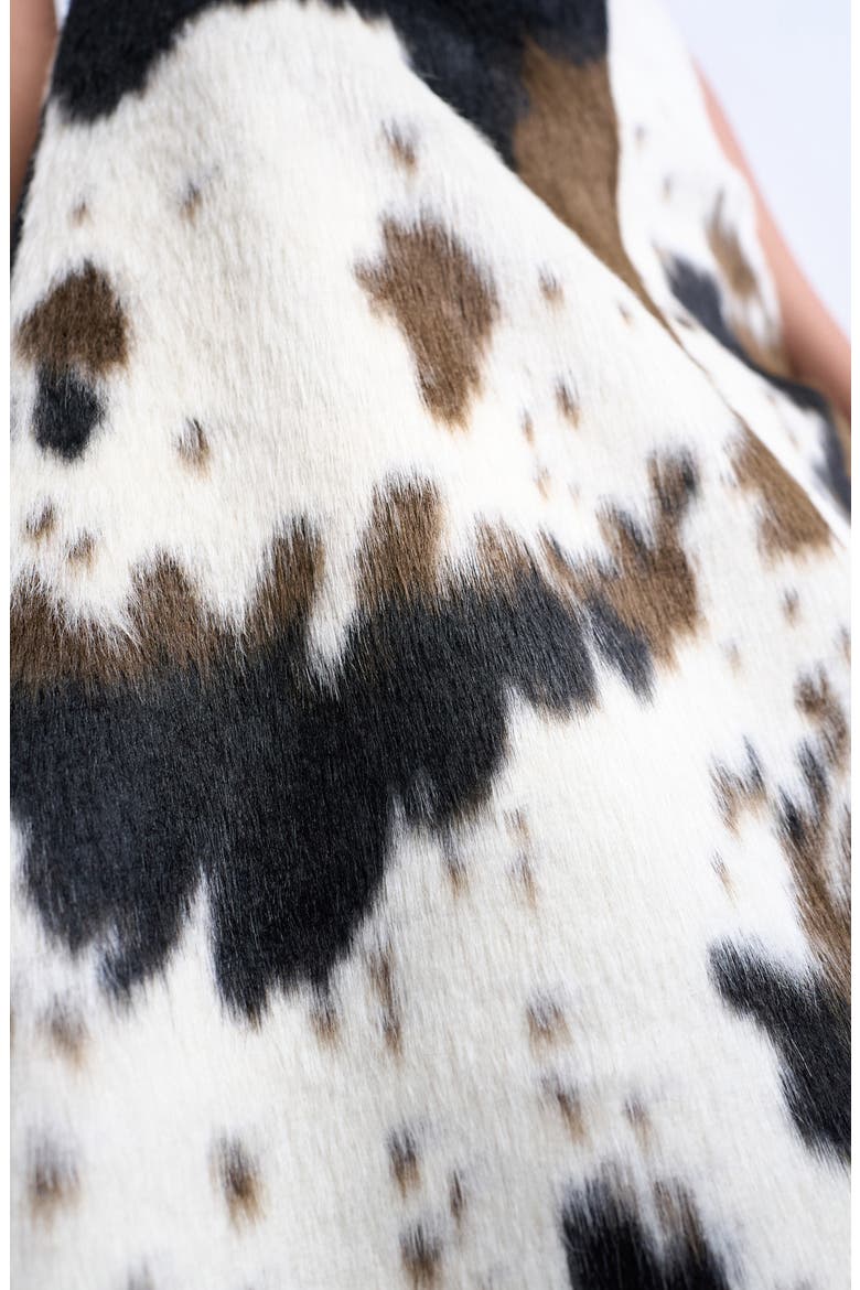 Faux Calf-Hair A-Line Skirt, Alternate, color, WHITE MULTI