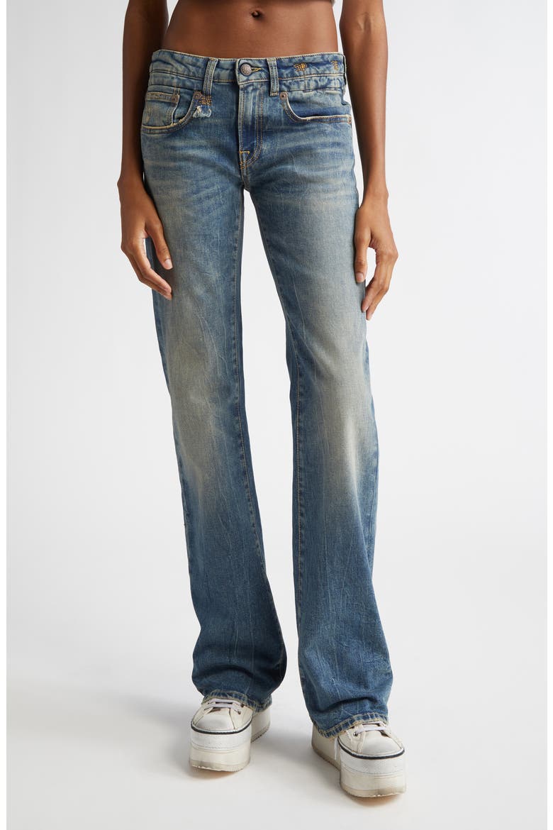 Flare Boyfriend Jeans, Main, color, KELLY STRETCH
