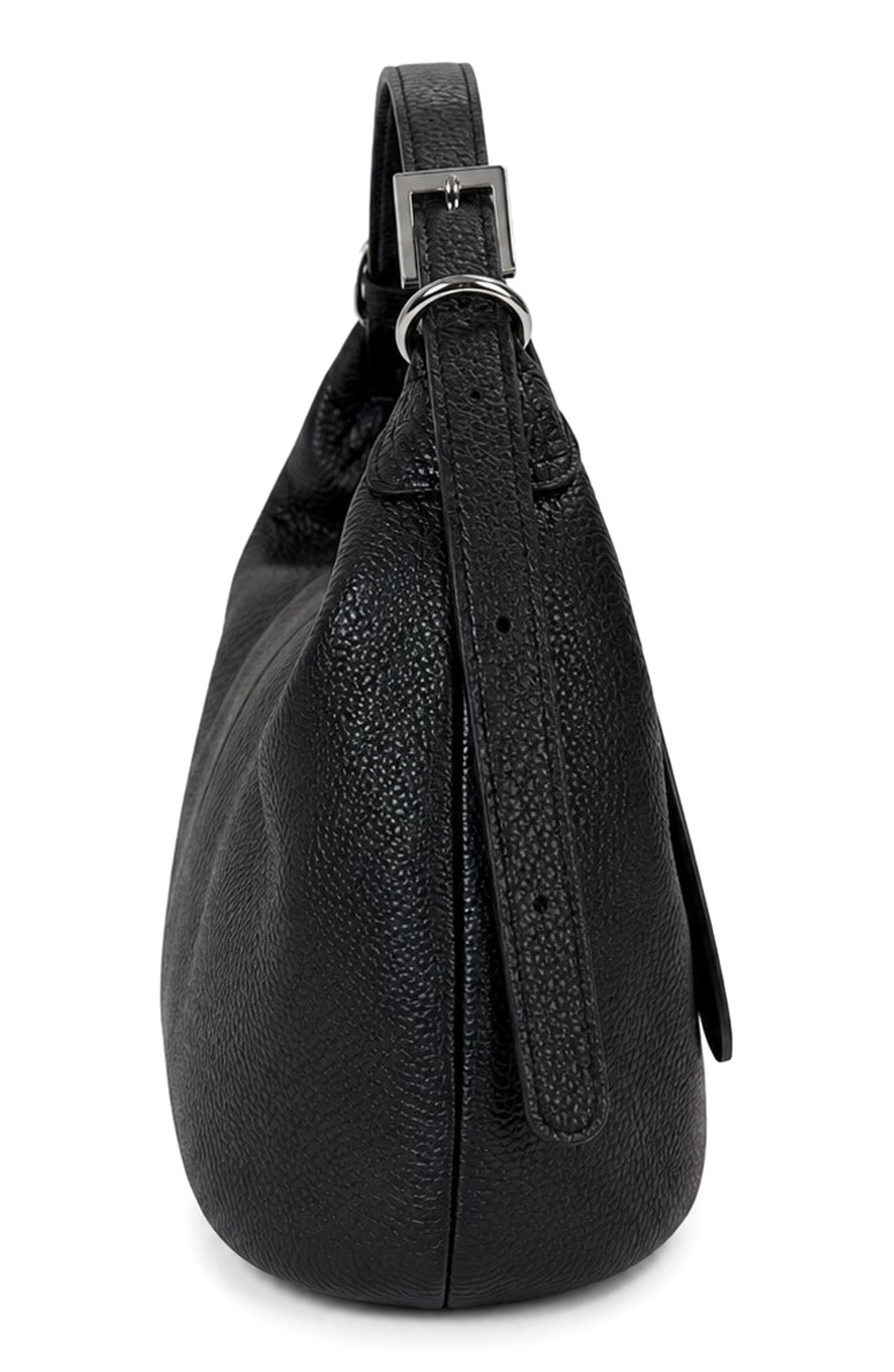 Reagan Leather Shoulder Bag, Alternate, color, BLACK