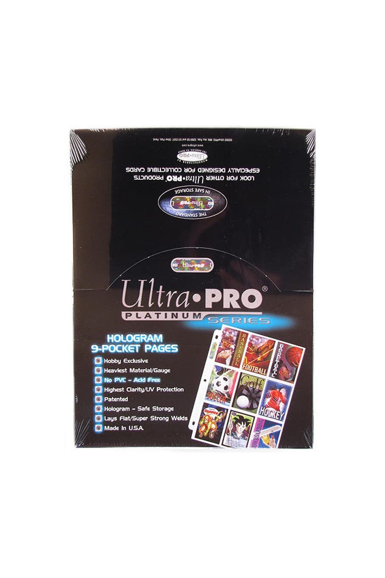 100 Ultra Pro Platinum 9 Pocket Sheets, Alternate, color, Multicolored