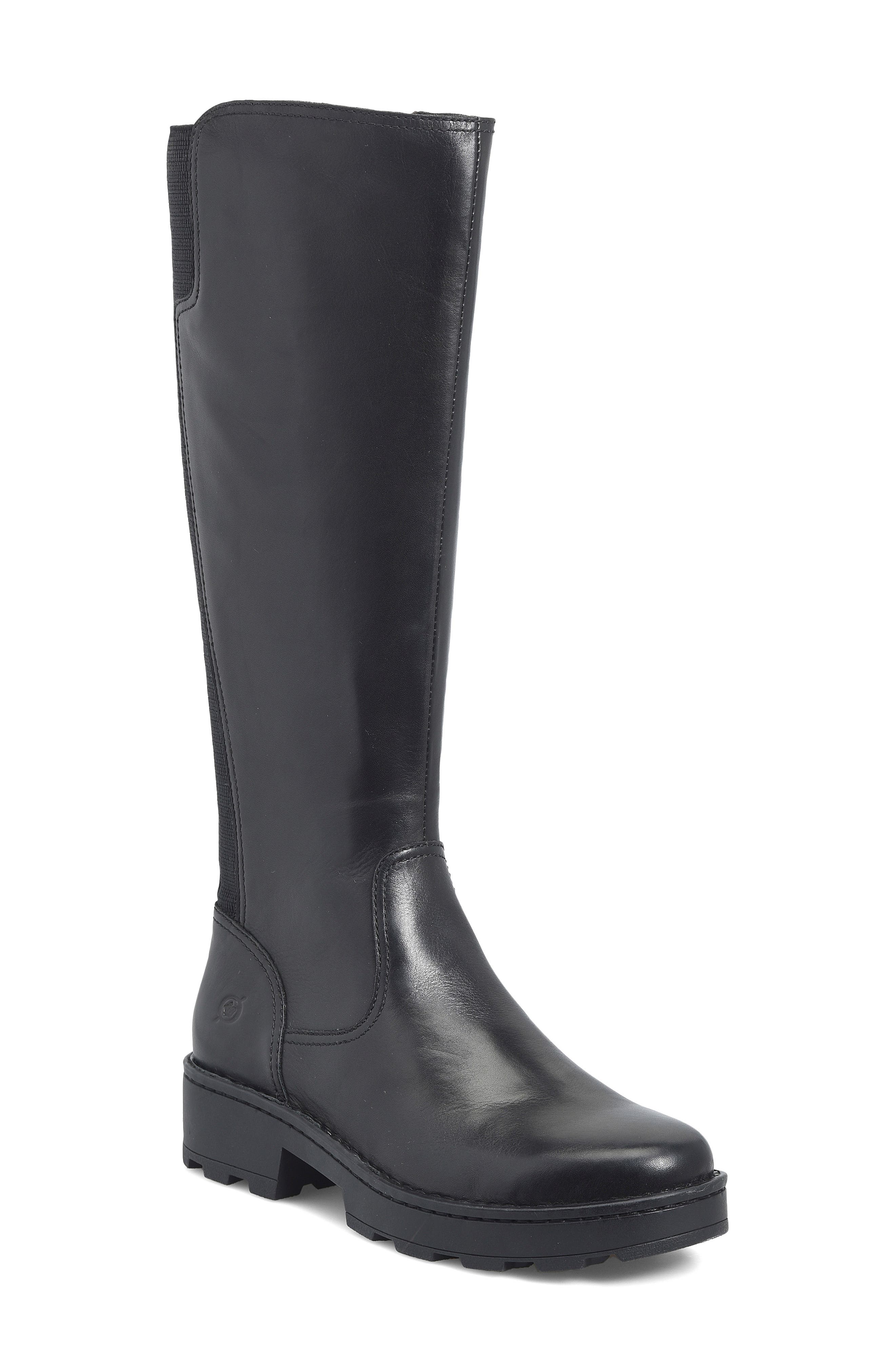 Børn Cascade Knee High Boot, Main, color, Black Leather/ Combo