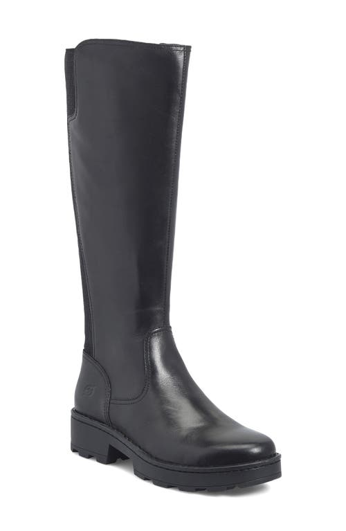 Børn Cascade Knee High Boot in Black Leather/Combo 