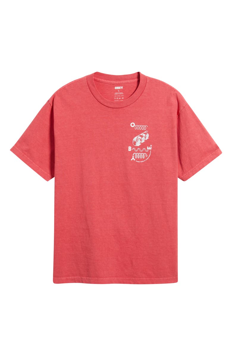 Obey Outside Looking In Cotton Graphic T-Shirt, Alternate, color, Pigment Raspberry