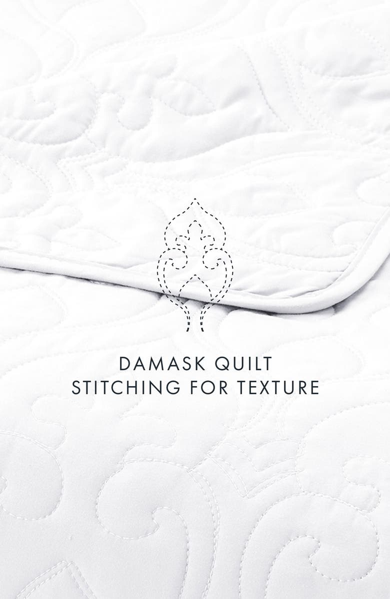 HOMESPUN HOME SPUN Premium Ultra Soft Damask Pattern Quilted Coverlet Set, Alternate, color, White