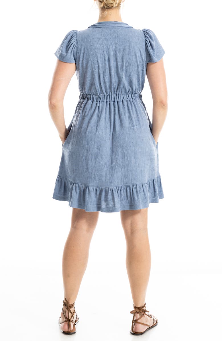 MAX STUDIO V-neck Jersey Dress, Alternate, color, Chambray