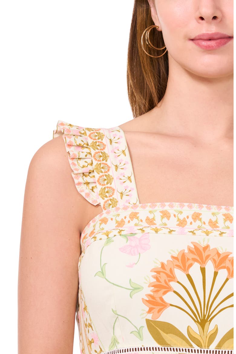 Print Pintuck Sleeveless Midi Dress, Alternate, color, NEW IVORY