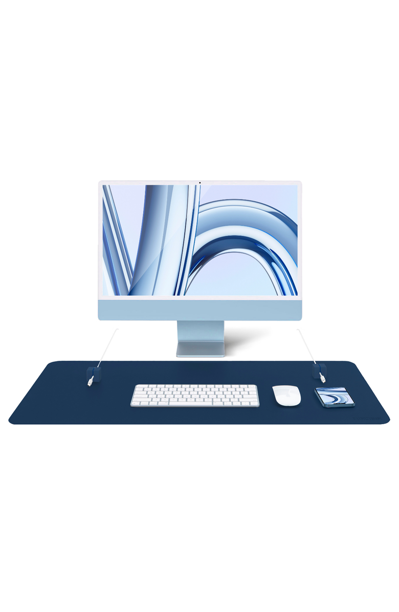 Function101 Desk Mat Pro + 2 Magnetic Cable Organizers, Alternate, color, Navy