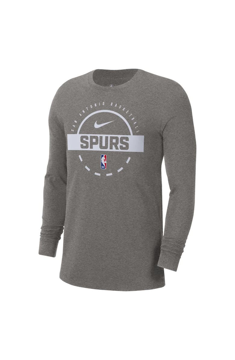 Nike Men's Nike Charcoal San Antonio Spurs Authentic Long Sleeve Practice T-Shirt, Alternate, color, Charcoal