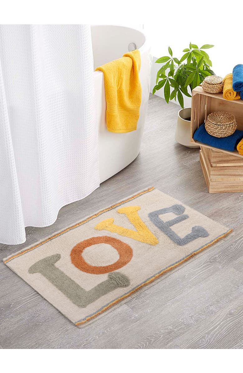 GAURI KOHLI Love Bath Mat 24"X36", Alternate, color, Multicolored