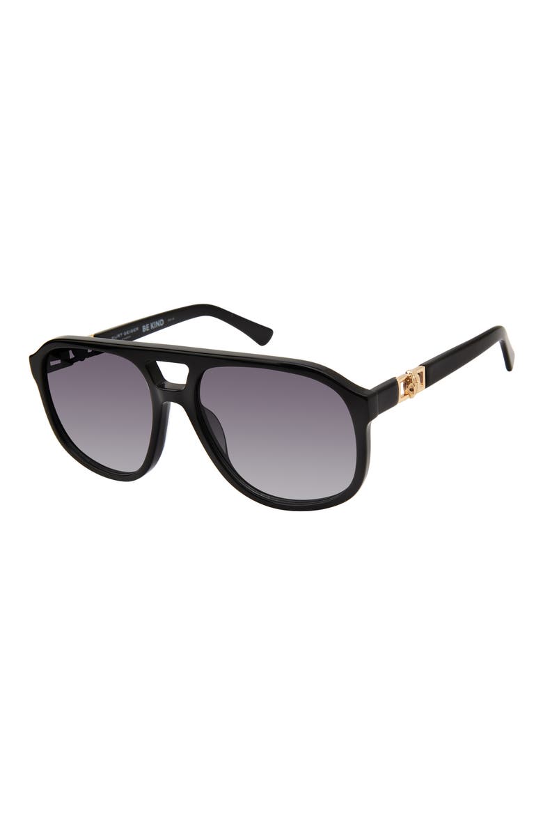 59mm Aviator Gradient Sunglasses, Alternate, color, BLACK/ SMOKE GRADIENT