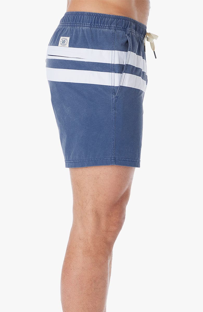 Fair Harbor Bungalow Swim Trunks, Alternate, color, Navy Nautical Stripe