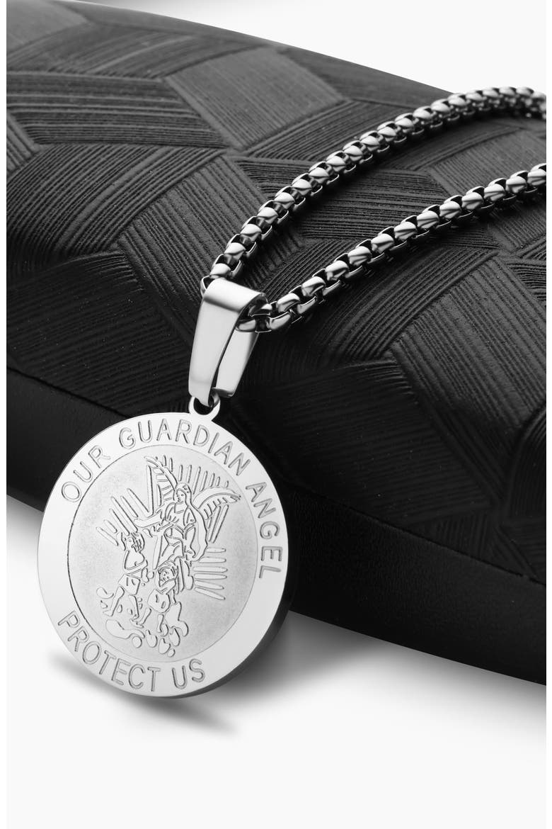 Guardian Angel Necklace, Alternate, color, SILVER