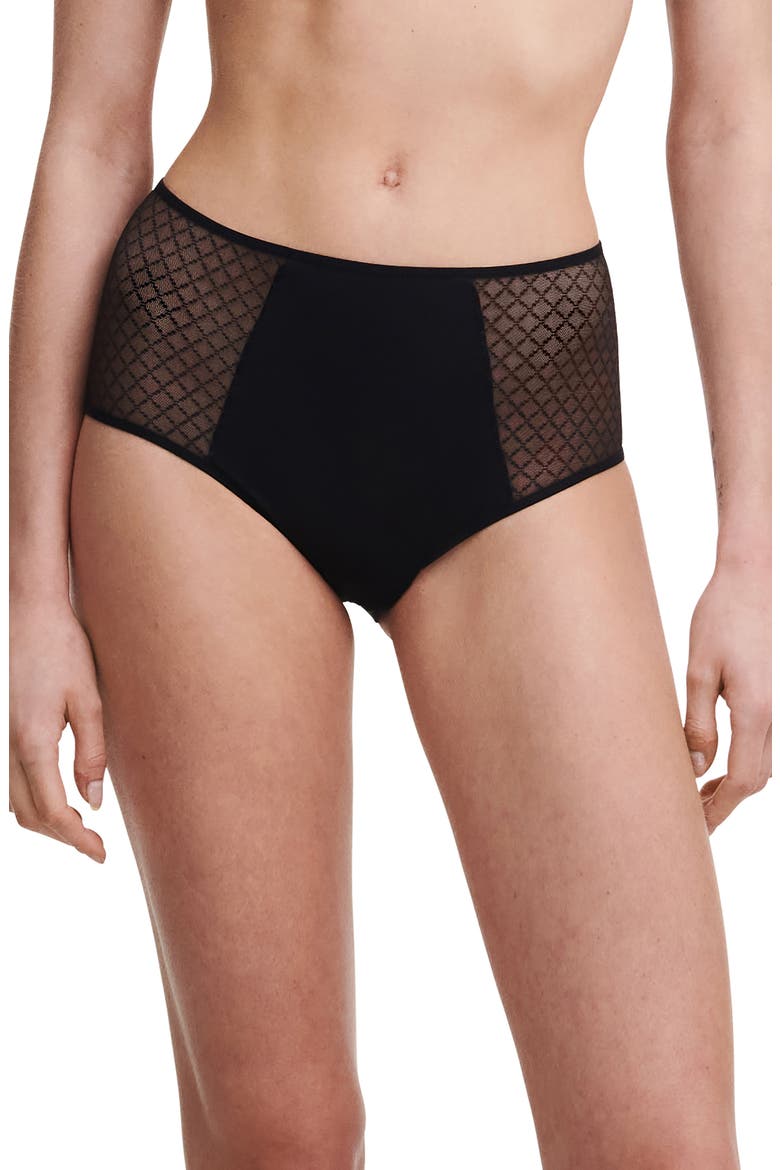 Norah Chic High Waist Full Briefs, Main, color, BLACK