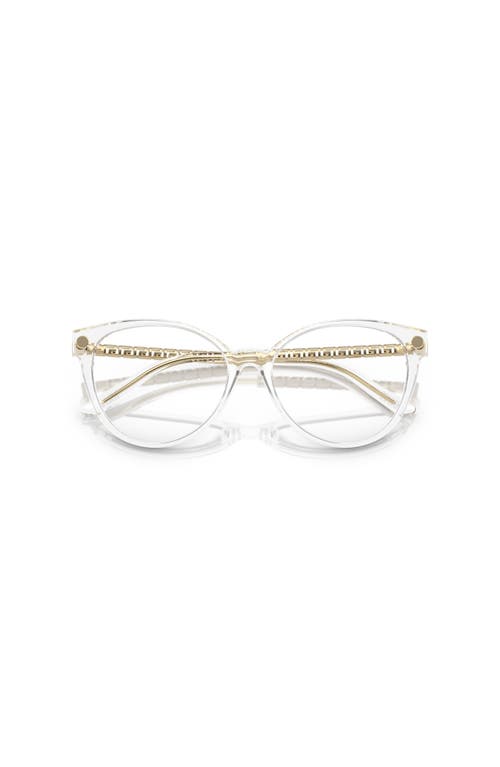 Versace 52mm Cat Eye Optical Glasses In Transparent