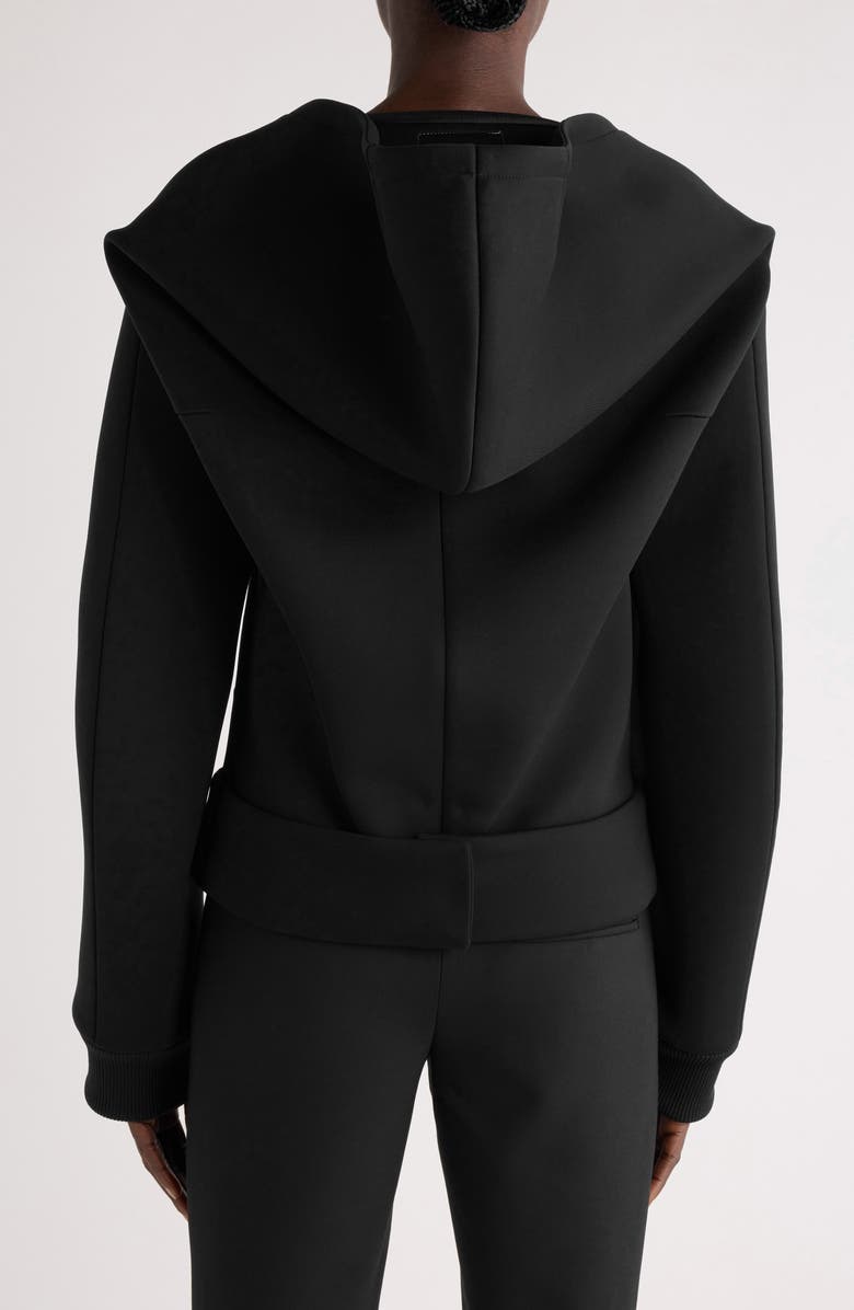 Courrèges Cocoon Bonded Cotton Blend Jacket, Alternate, color, Black