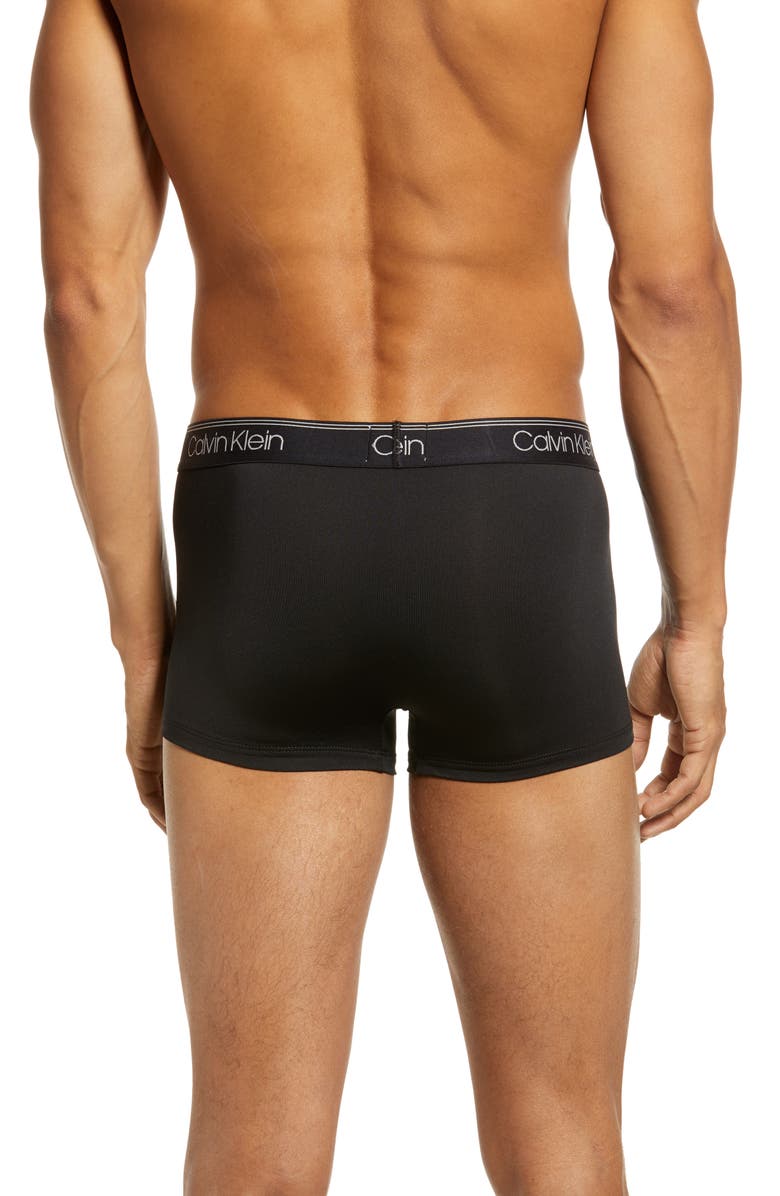 Calvin Klein 3-Pack Low Rise Microfiber Stretch Trunks, Alternate, color, Black