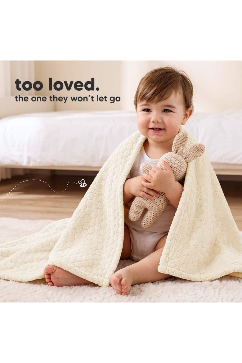 Soufflé Fleece Baby Blankets - Honey, Alternate, color, 1-Pack, Soft Cream