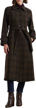 Ralph Lauren offers Mens Brown trenchcoat, Removable plaid wool lining