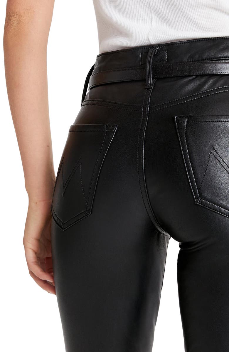 MOTHER The Insider High Waist Crop Bootcut Faux Leather Pants, Alternate, color,