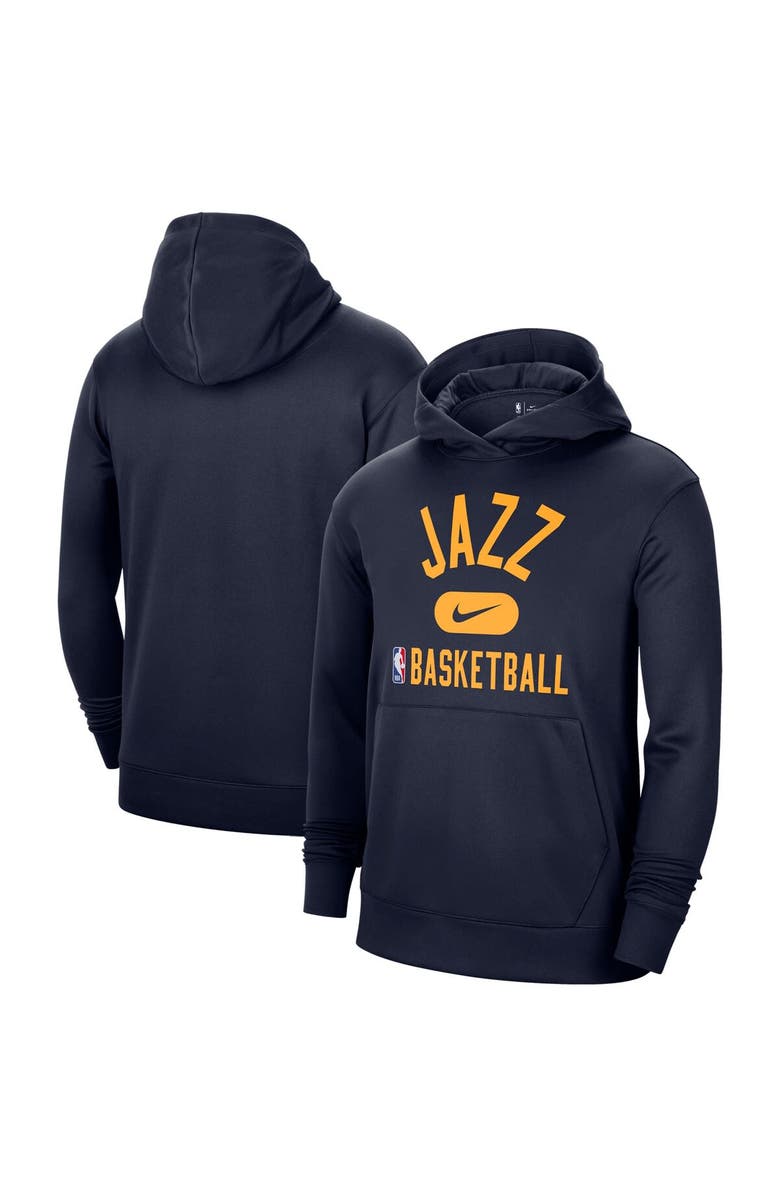 Nike Men's Nike Navy Utah Jazz 2021-2022 Spotlight On Court Performance Practice Pullover Hoodie, Main, color, Navy