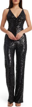 Dress the Population Charlie Sequin Wide Leg Jumpsuit
