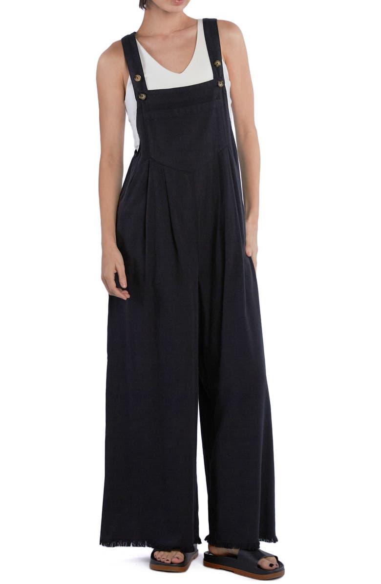 Billy T Claire Wide Leg Denim Overalls, Main, color, Ink