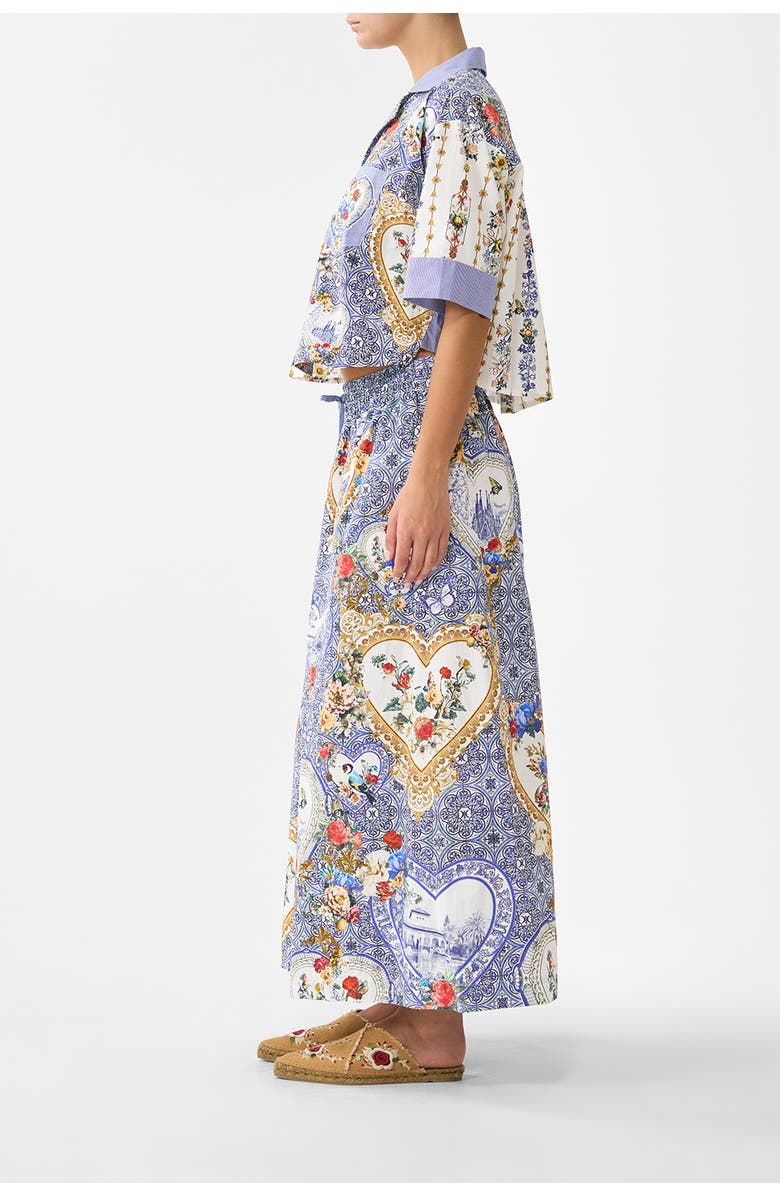 Camilla Cropped Camp Collar Blouse, Alternate, color, The Pottery Parlour