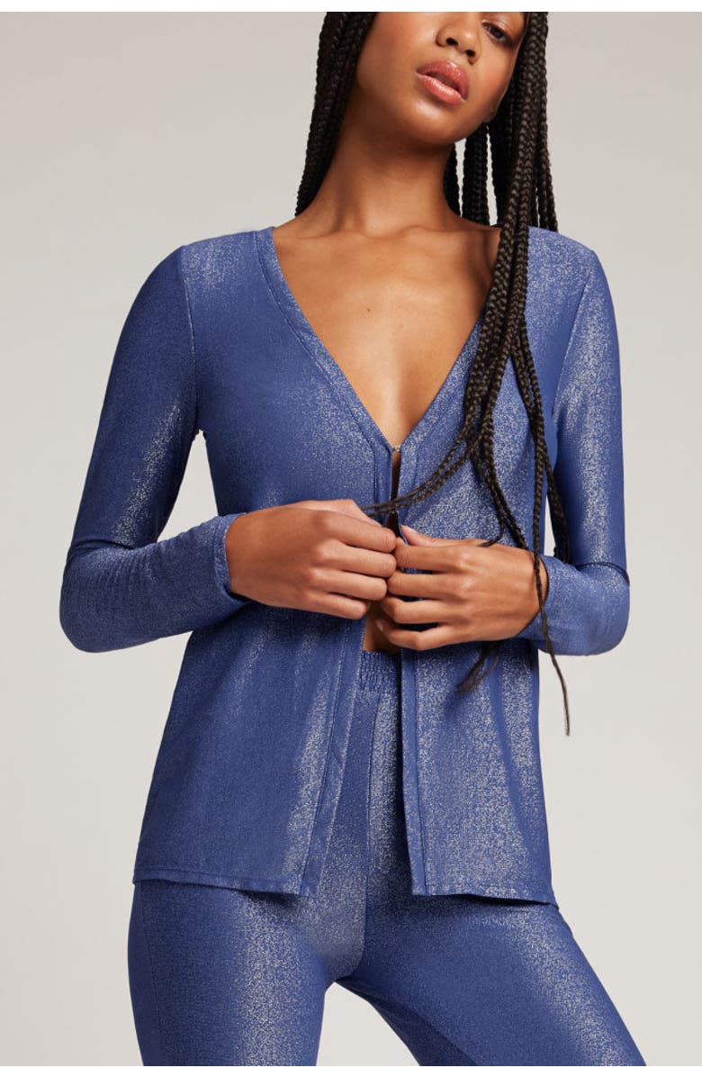 Negative Underwear Disco Open Cardi, Main, color, Navy