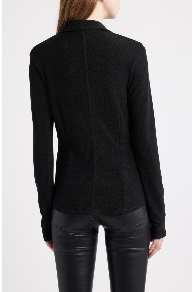 Elsa Metallic Button-Up Shirt, Alternate, color, BLACK