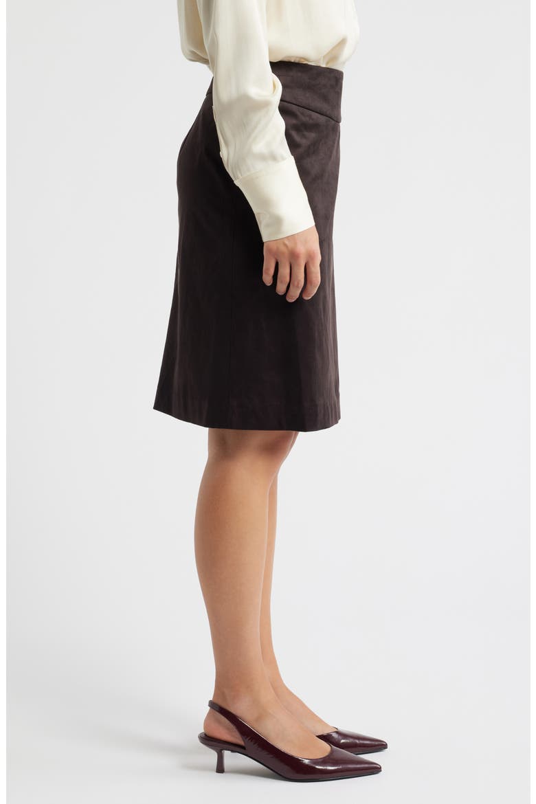 Faux Suede Skirt, Alternate, color, ESPRESSO