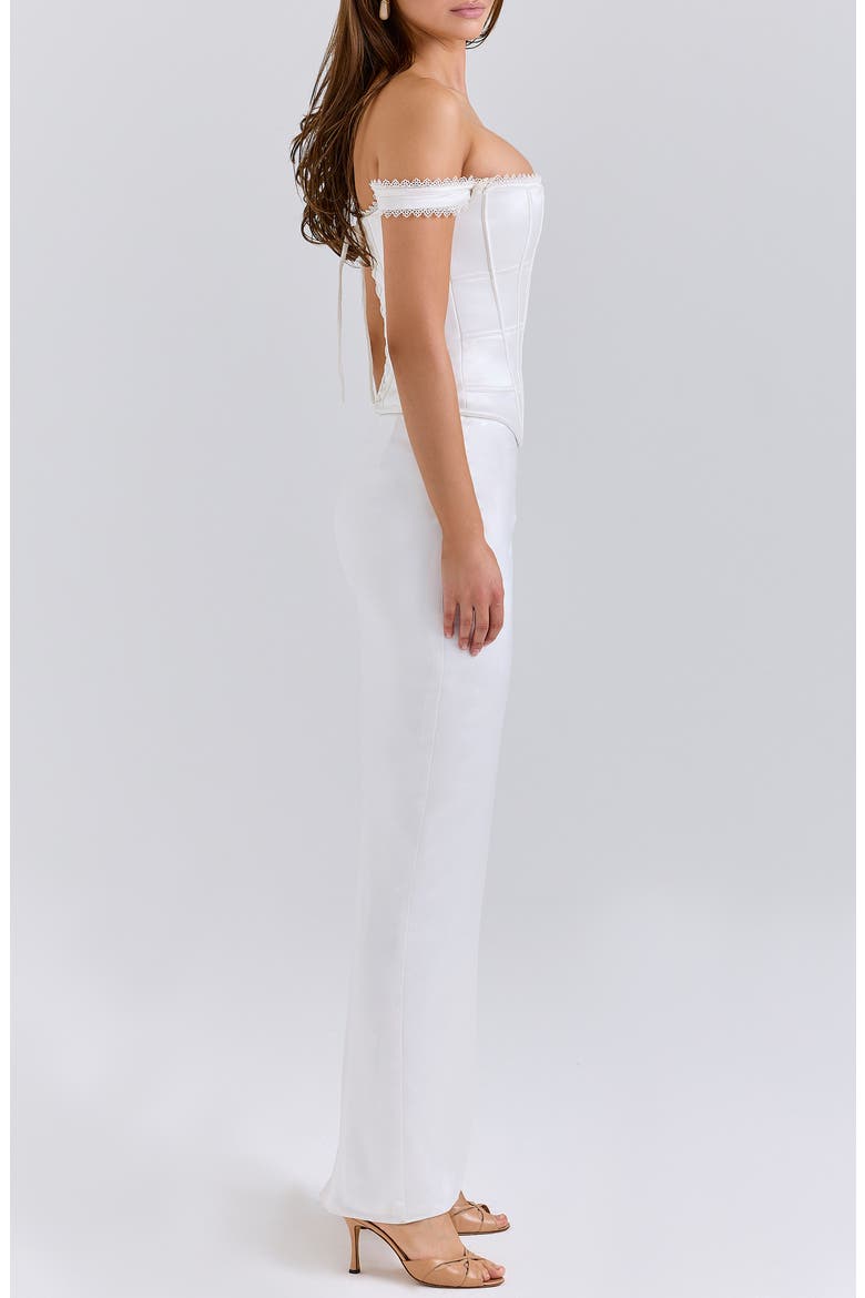 Strapless Corset Column Dress, Alternate, color, IVORY