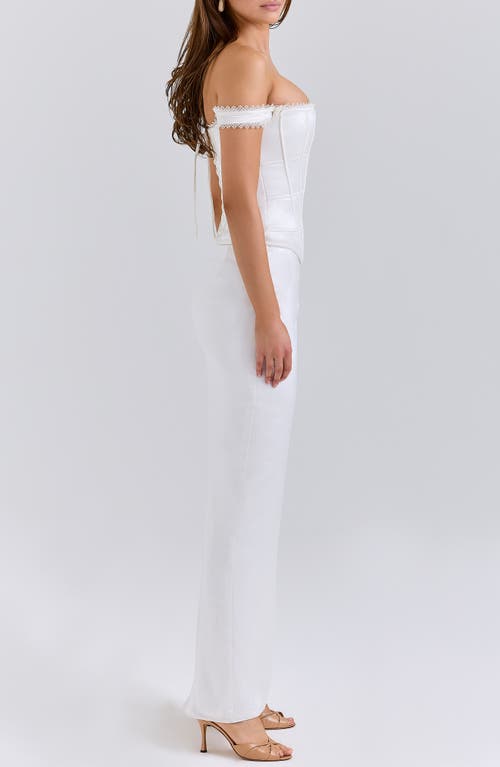 House Of Cb Strapless Corset Column Dress In White