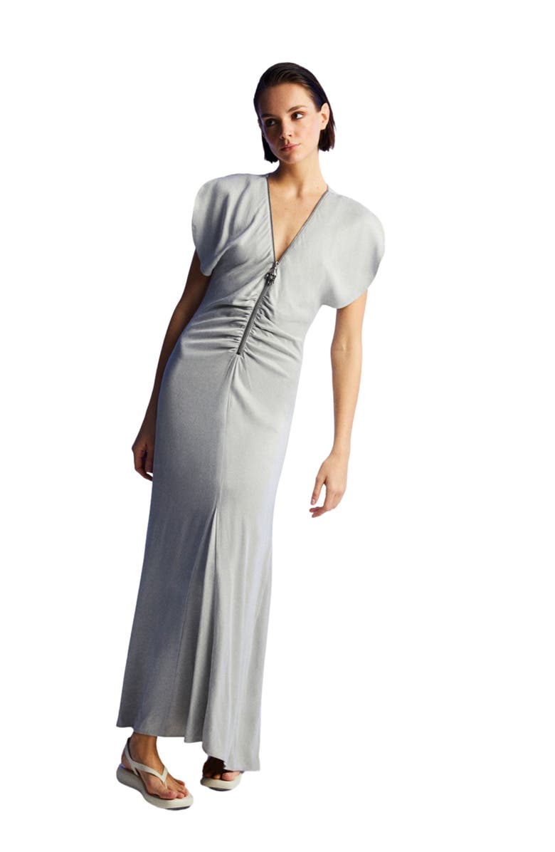 Nocturne Draped V-Neck Dress, Main, color, 
