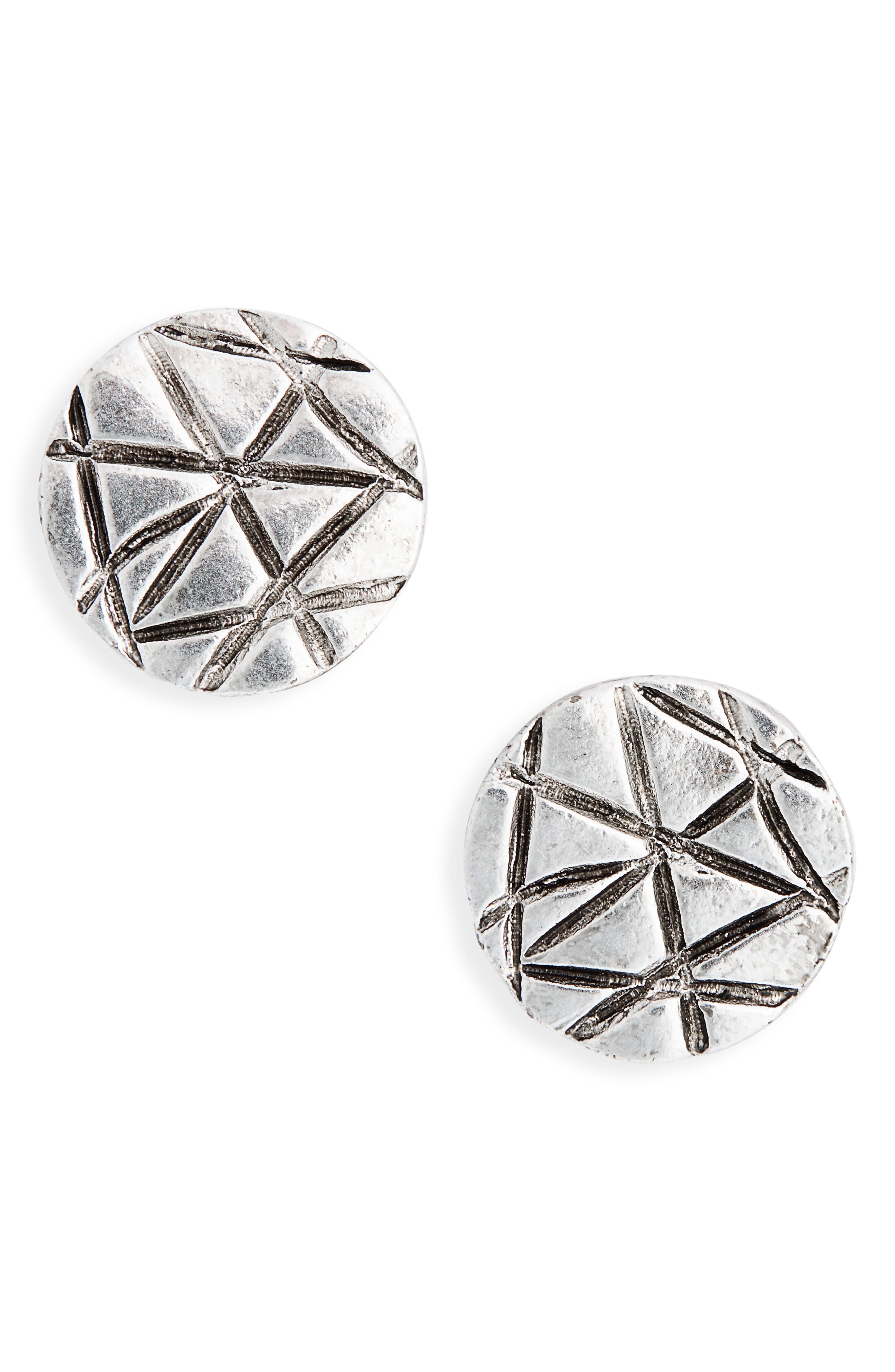 Karine Sultan Textured Medallion Stud Earrings